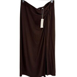 NEW Vince Women's Side Twist Midi Skirt in "Truffle", Size Large.